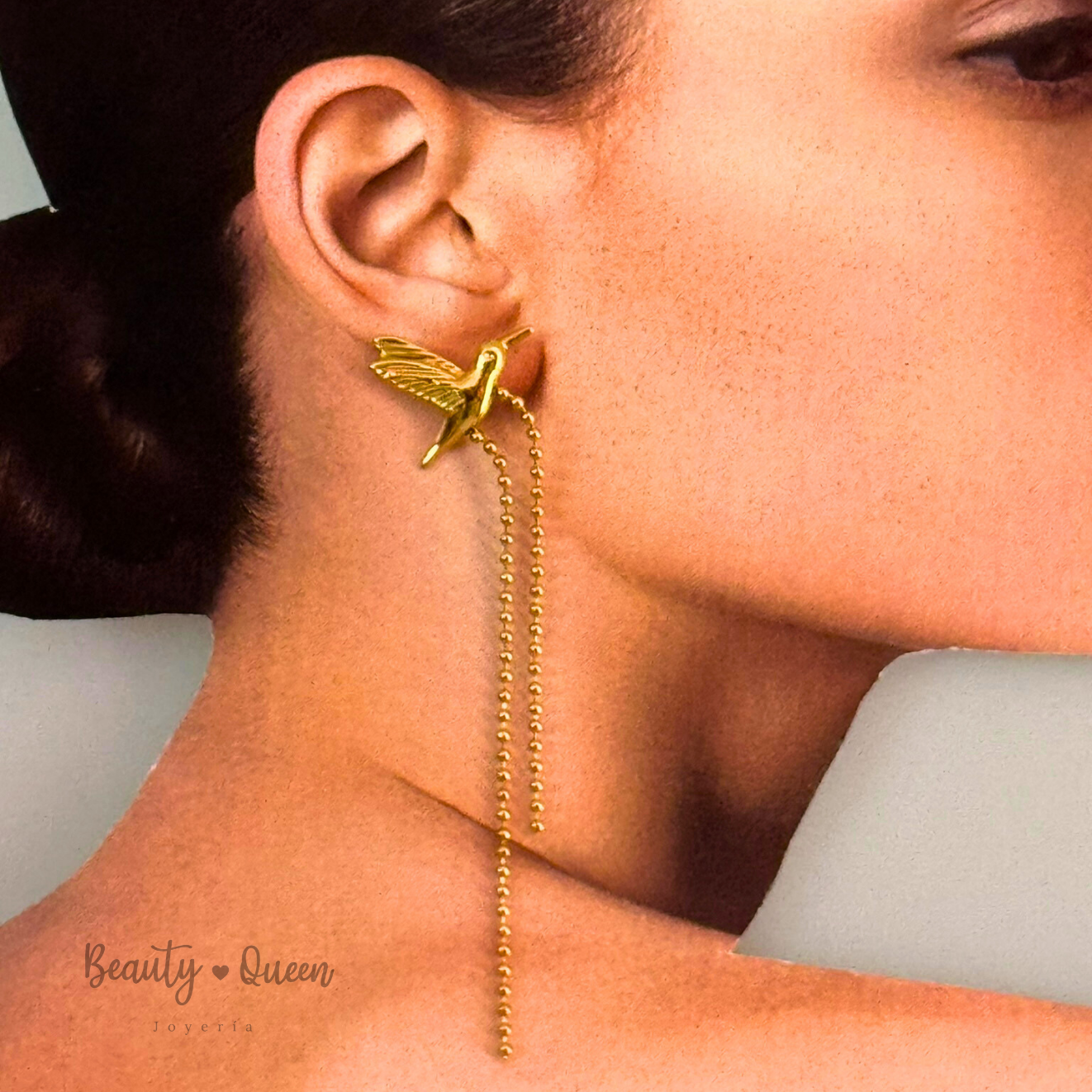 Aretes Golondrina Cadena