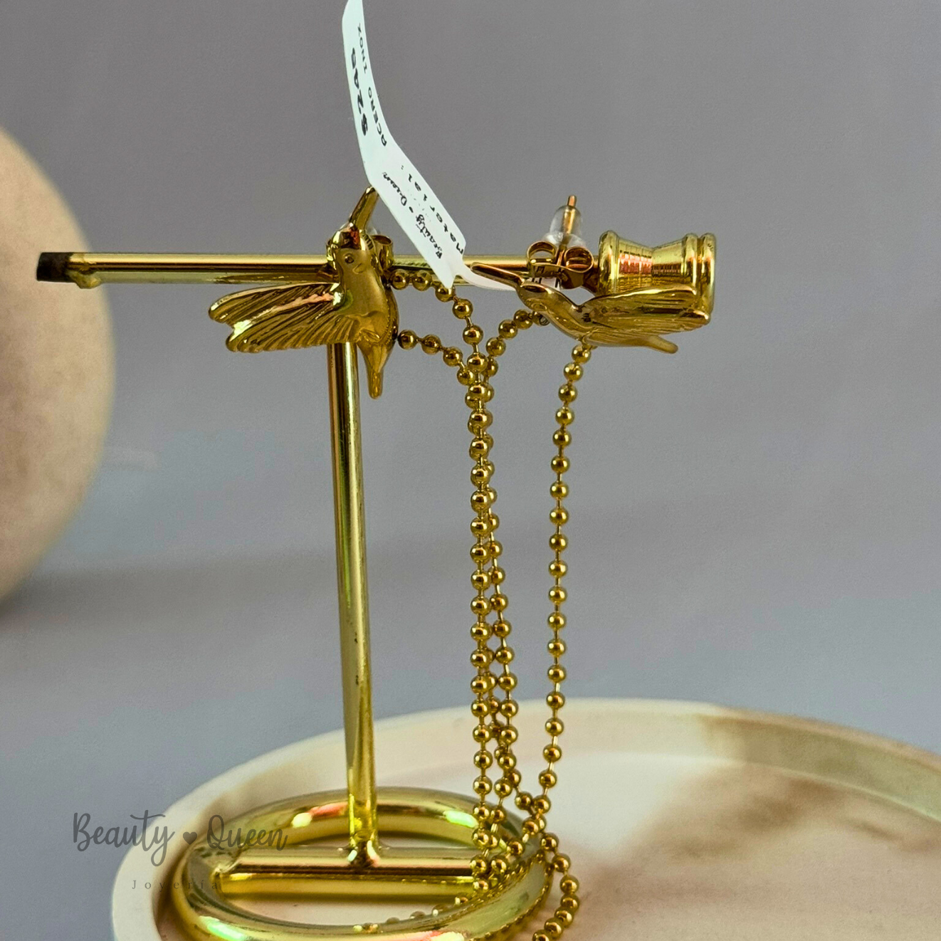 Aretes Golondrina Cadena