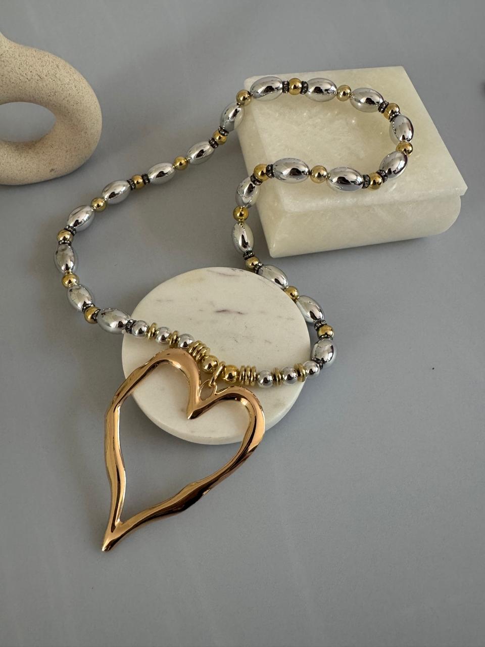 Collar Maxi Corazón Bitono