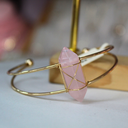 Brazalete Cuarzo Rosa