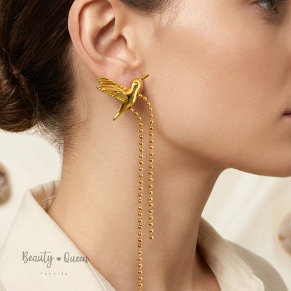 Aretes Golondrina Cadena