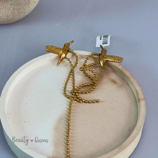 Aretes Golondrina Cadena