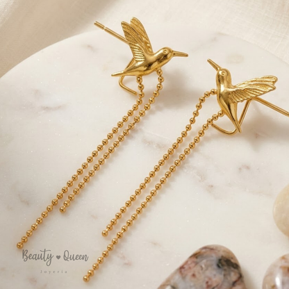 Aretes Golondrina Cadena