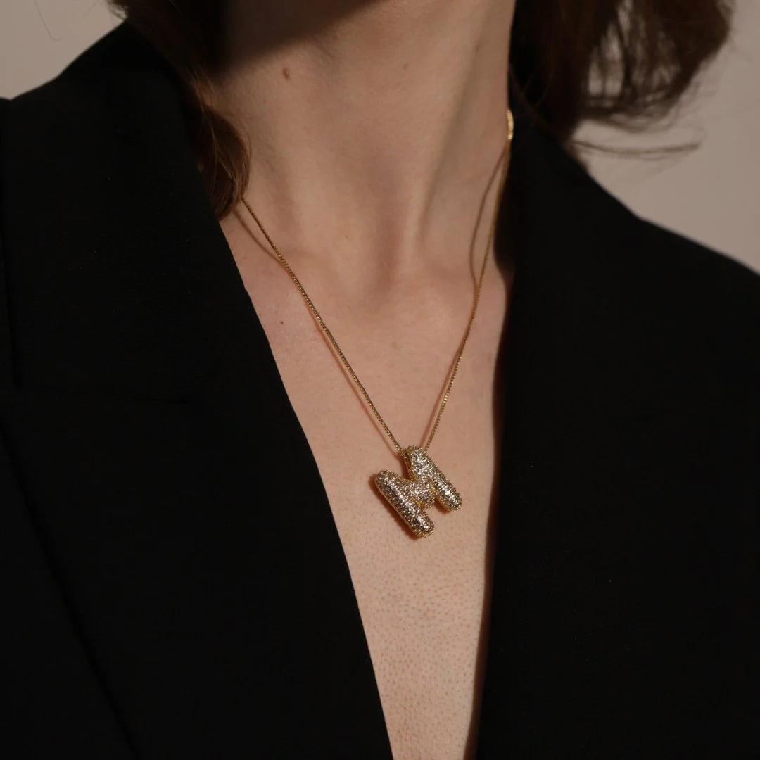 Collar Inicial Globo Zirconia